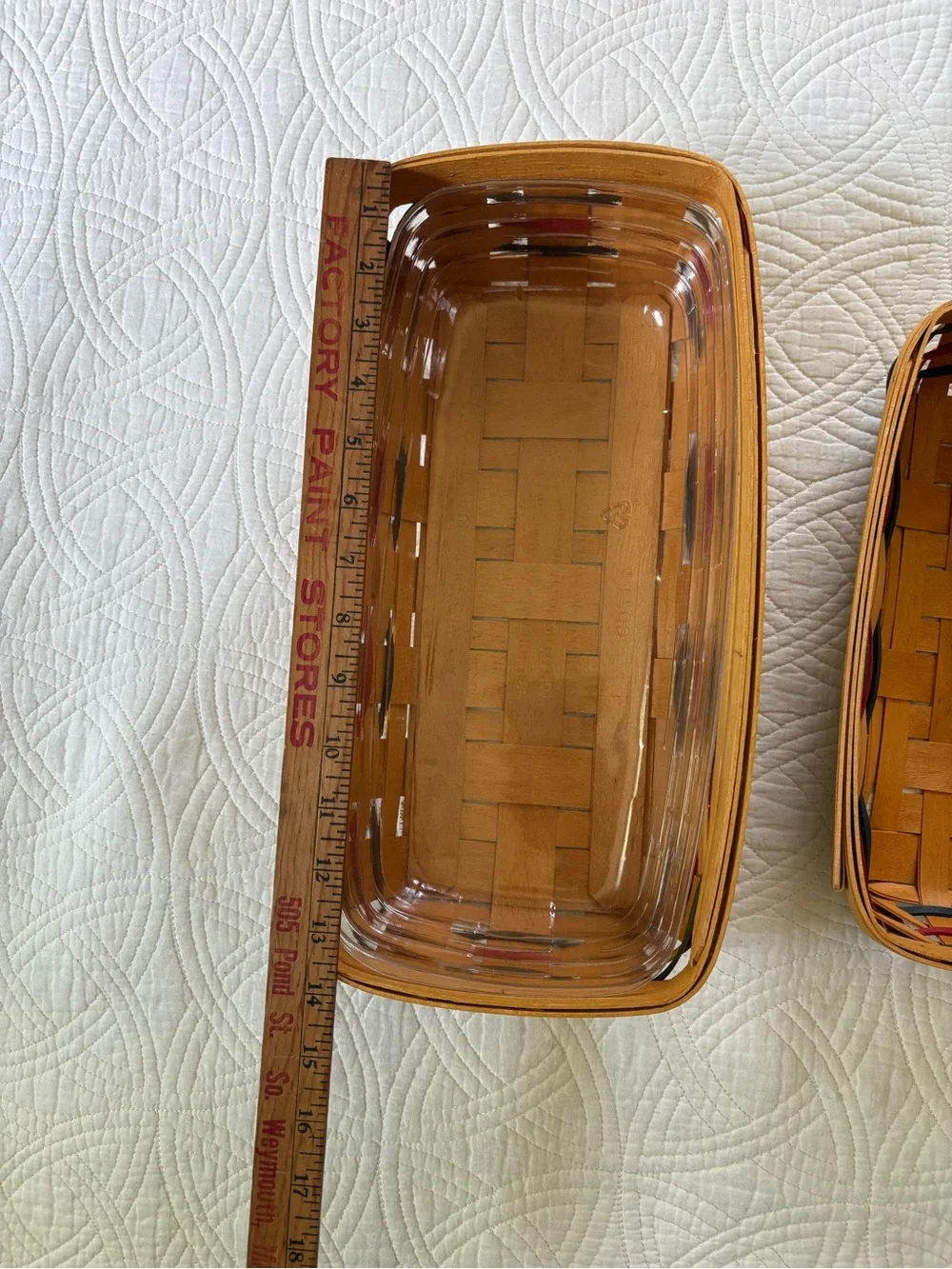 1997 Longaberger Cracker Basket with Classic Blue Liner and Handles